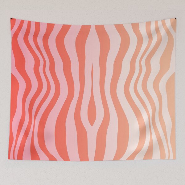 Item preview, Wavy Strips of Peachy Pink Hues Pattern designed and sold by yappei.