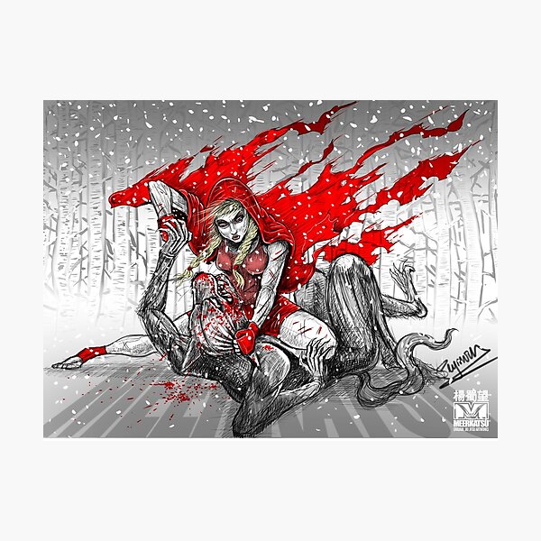 Red Knee-Ride Hood Photographic Print