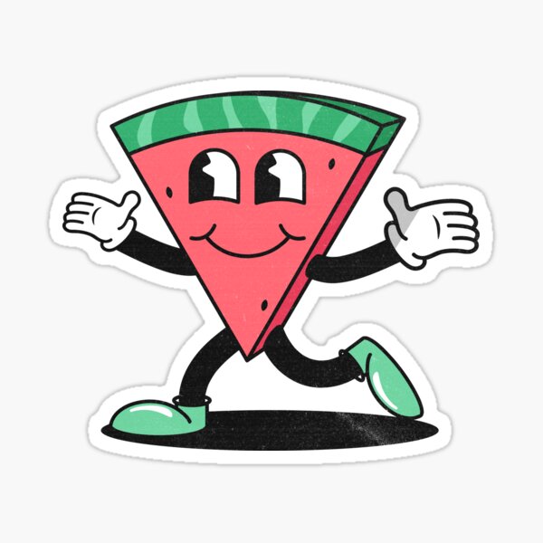 Watermelon Illustrated Character Sticker