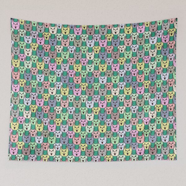Item preview, seamless abstract cats print designed and sold by NikaAstra.