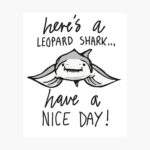 Cute Baby Leopard Shark Meme Quote Photographic Print