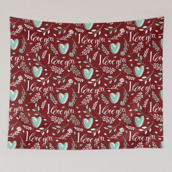 Item preview, I Love You Pattern designed and sold by SSK Designs.