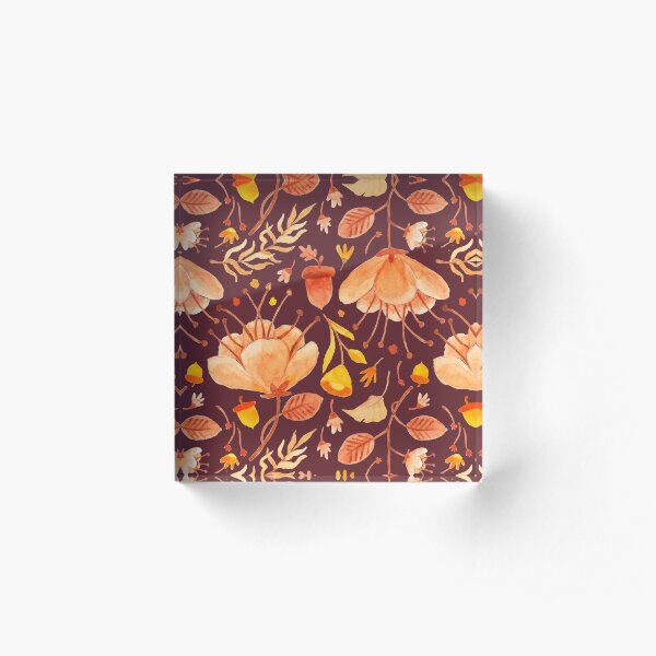 Herbst Blume Blätter Muster Acrylblock