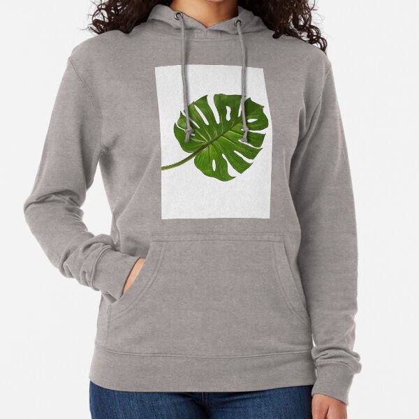 Large Monstera Print Lightweight Hoodie