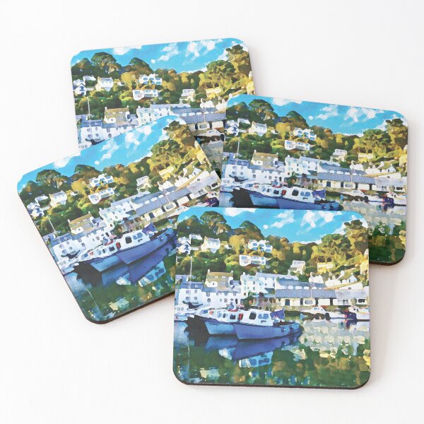 Item preview, Polperro harbour in Cornwall UK. Watercolour effect designed and sold by Gerald Waters.