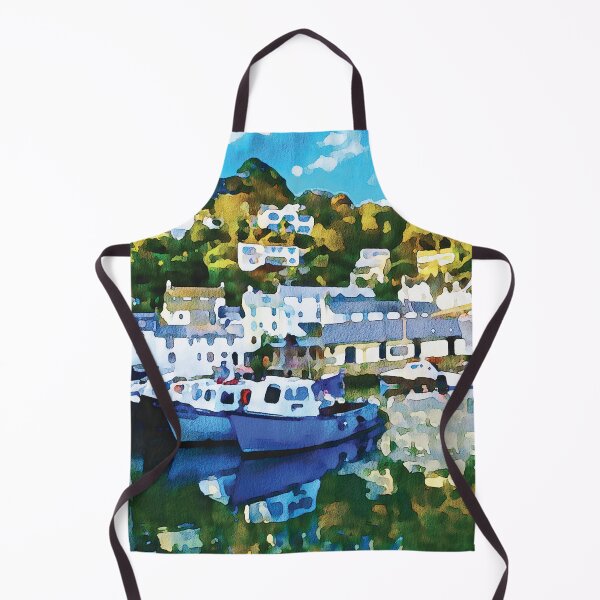 Item preview, Polperro harbour in Cornwall UK. Watercolour effect designed and sold by Gerald Waters.