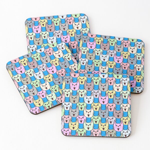 Item preview, funny cats abstract colored animal print designed and sold by NikaAstra.