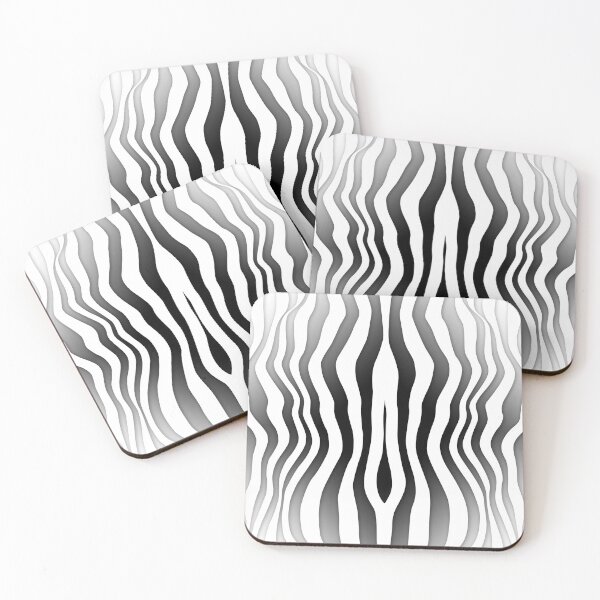 Item preview, Psychedelic Black and White Gradient Zebra Dancing Lines Pattern designed and sold by yappei.