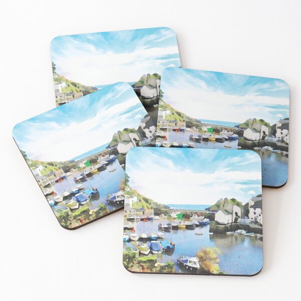 Item preview, Polperro harbour in Cornwall UK. Watercolour effect designed and sold by Gerald Waters.