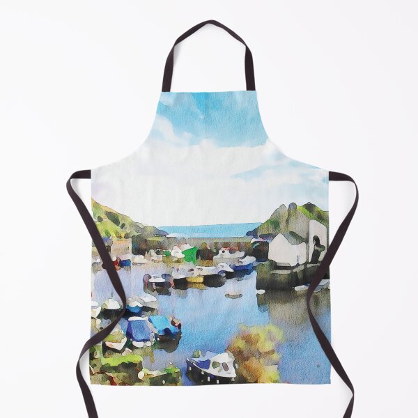Item preview, Polperro harbour in Cornwall UK. Watercolour effect designed and sold by Gerald Waters.