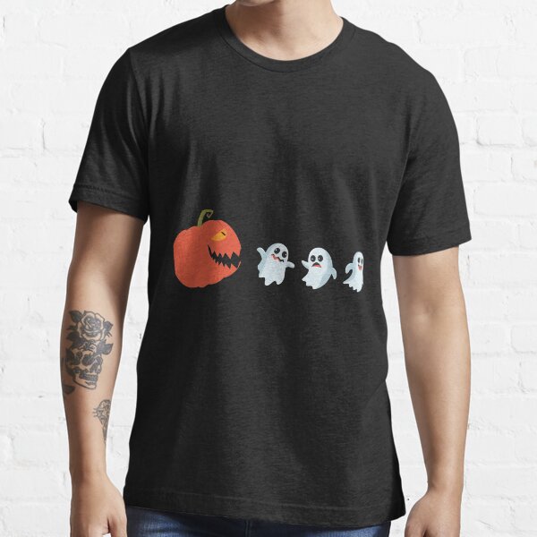 Funny Halloween Pumpkin Eating Ghost, Gamer Men Women Kids T-Shirt