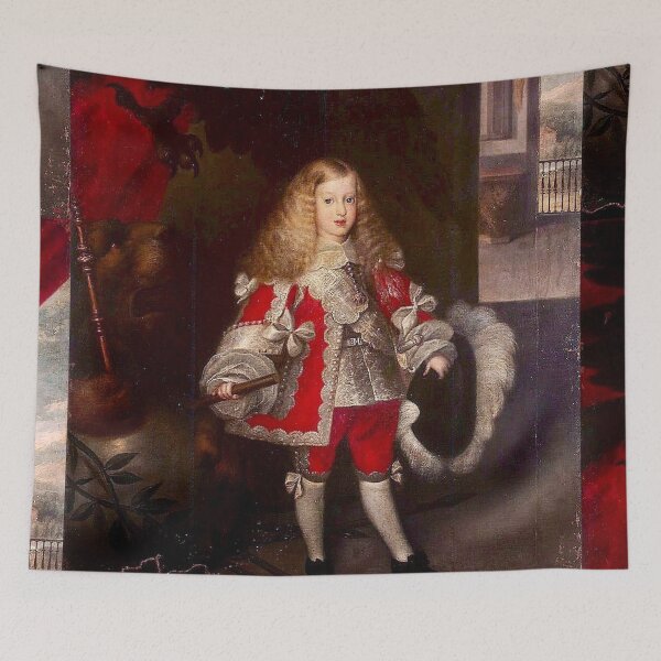 Item preview, European royal  child with an exquisite wig vintage art designed and sold by Vintage Designs +.