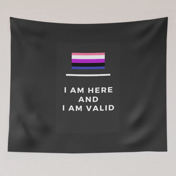 Item preview, I Am Valid Rectangle Graphic - Genderfluid designed and sold by thesassypanda.