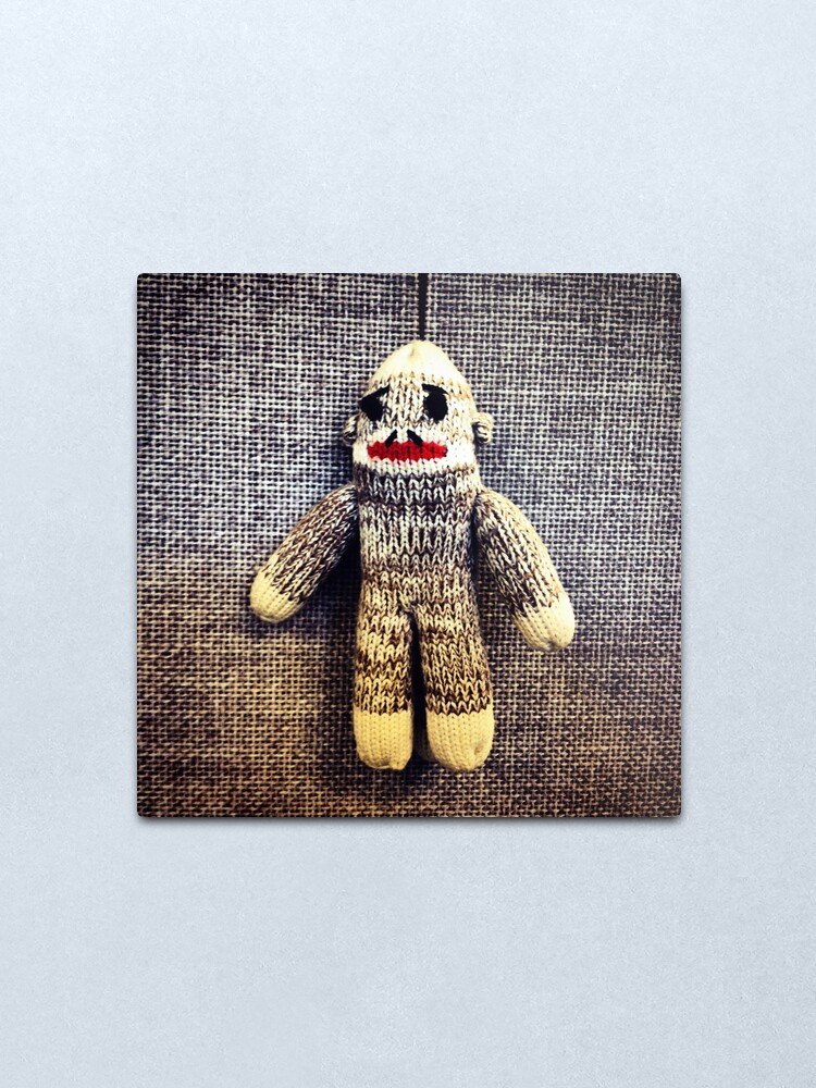 Alternate view of Sock Monkey Metal Print