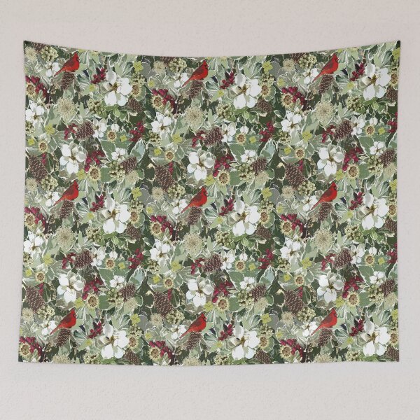 Item preview, Winter Holiday Floral with Birds designed and sold by Cheryl Welch.