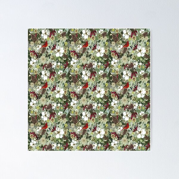 Item preview, Winter Holiday Floral with Birds designed and sold by Cheryl Welch.