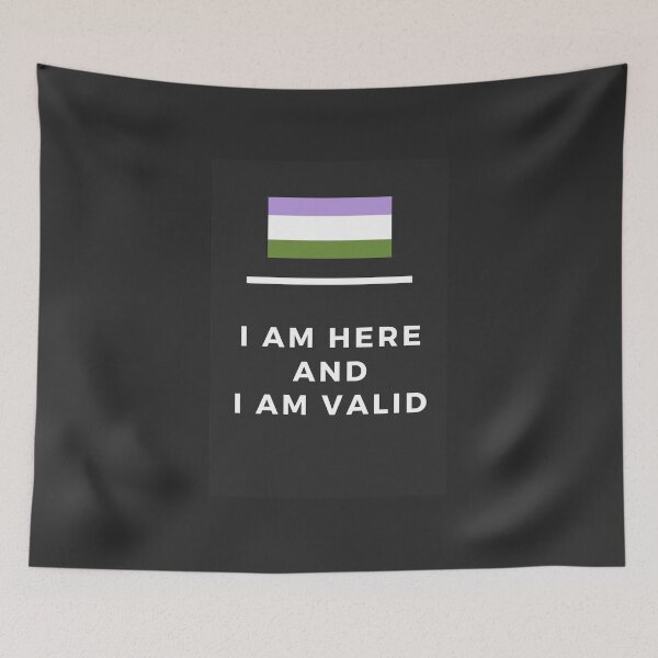 Item preview, I Am Valid Rectangle Graphic - Genderqueer designed and sold by thesassypanda.