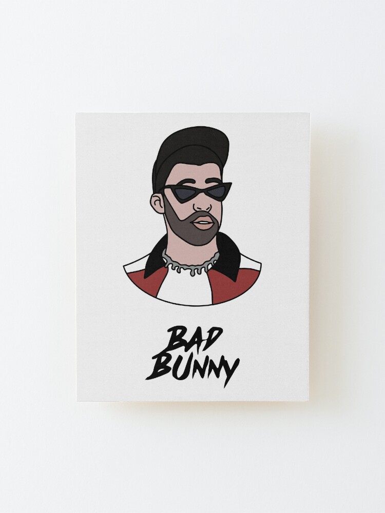 Download Bad Bunny Illustration Yo Perreo Sola J Balvin Svg Mounted Print By Maddyartist Redbubble