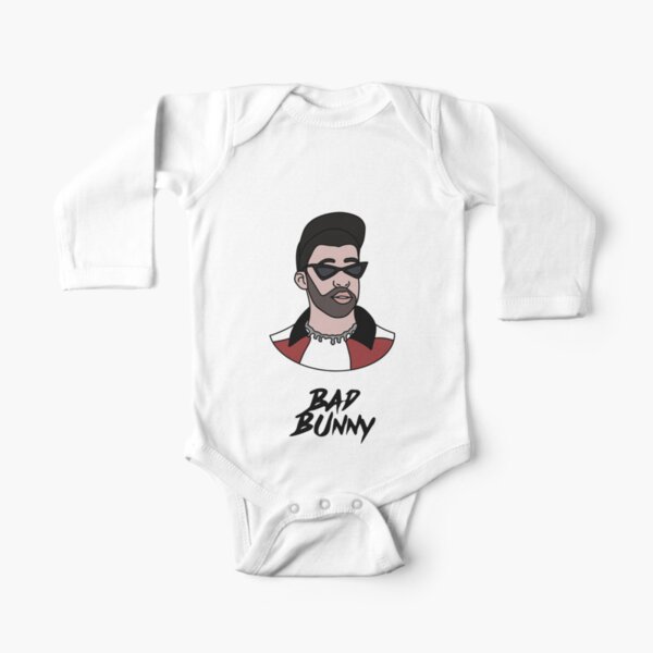 Download Bad Bunny Logo Long Sleeve Baby One-Piece | Redbubble