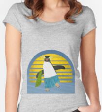 Northern Rockhopper Penguin on Spring Break Women's Fitted Scoop T-Shirt
