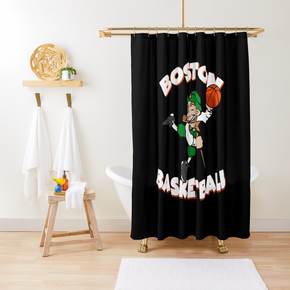 "Boston Basketball" Shower Curtain by Jamebon Redbubble