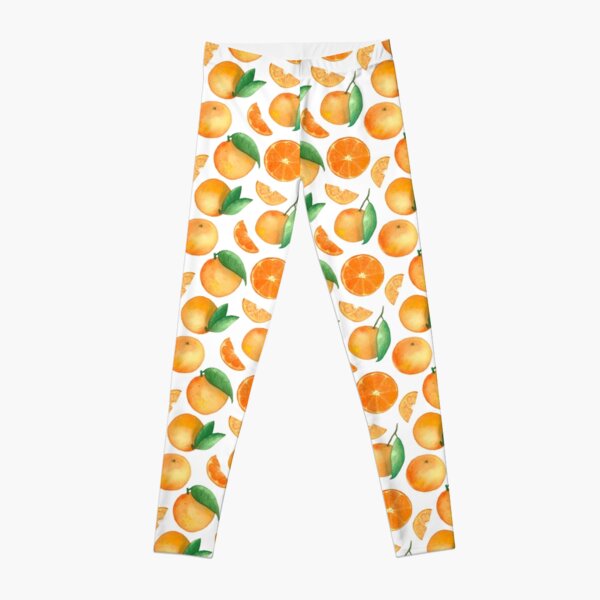 Watercolour Orange Fruit Pattern Leggings