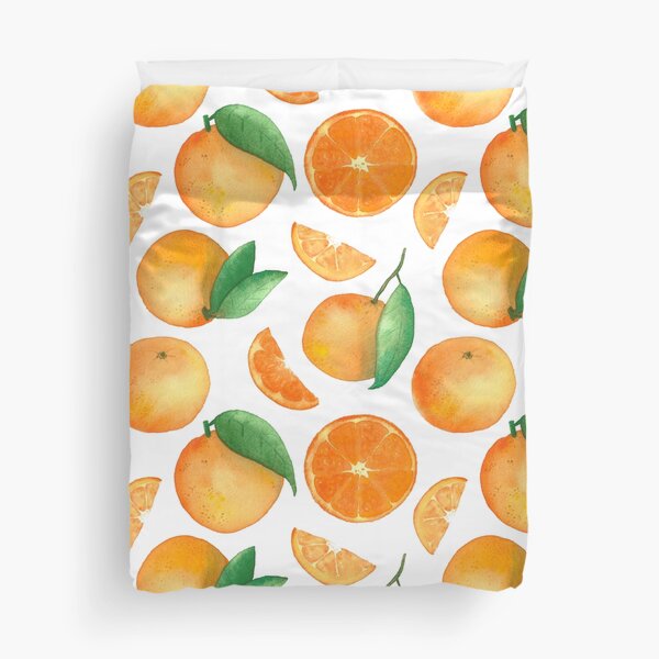 Watercolour Orange Fruit Pattern Duvet Cover