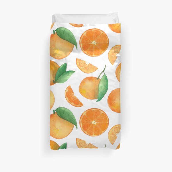 Watercolour Orange Fruit Pattern Duvet Cover