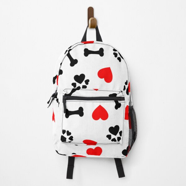 Item preview, cute seamless pattern with dog bone, paw print and red heart t-shirt designed and sold by bestdesigns2020.