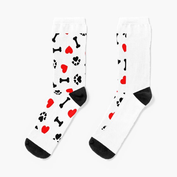 Item preview, cute seamless pattern with dog bone, paw print and red heart t-shirt designed and sold by bestdesigns2020.
