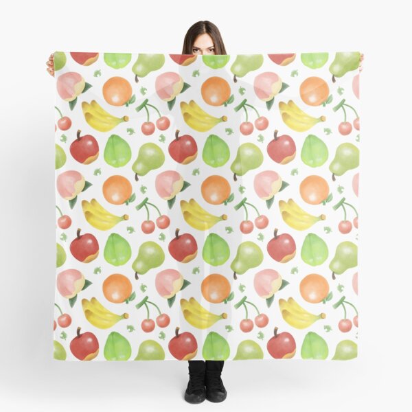 Adorable Watercolour Fruit Pattern Scarf