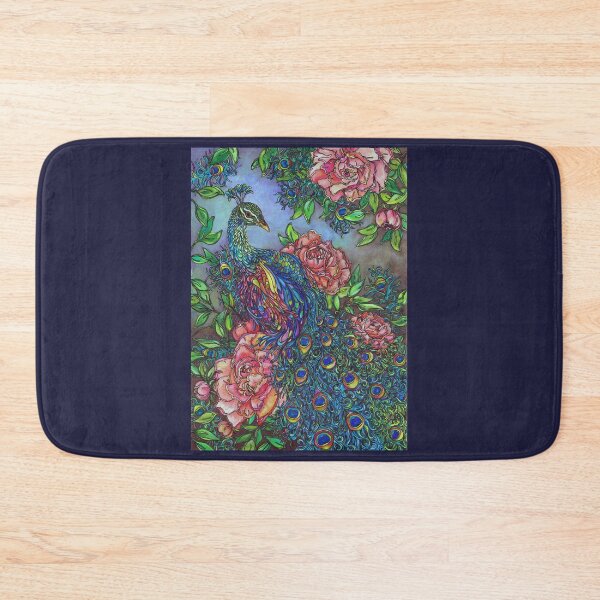 Item preview, Peacock and Peonies Illustration designed and sold by cloudeddreams.