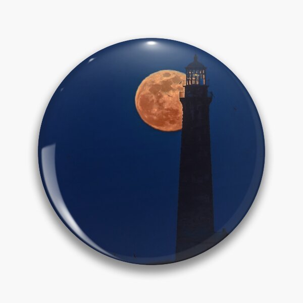 Item preview, Full blue moon behind Thacher island lighthouse designed and sold by Roger Porter Photography.