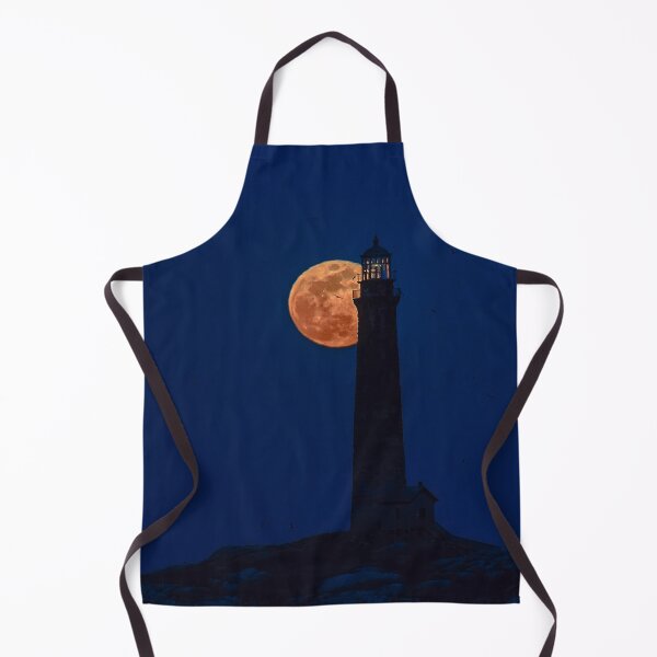 Item preview, Full blue moon behind Thacher island lighthouse designed and sold by Roger Porter Photography.
