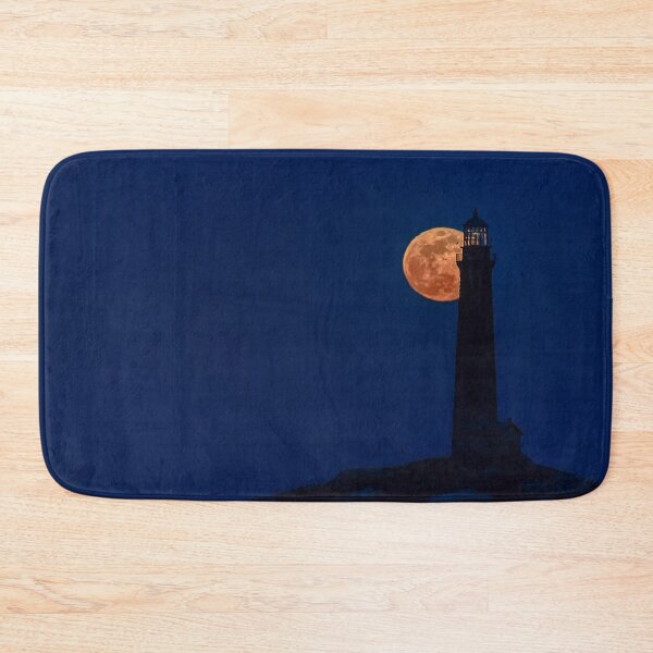 Item preview, Full blue moon behind Thacher island lighthouse designed and sold by Roger Porter Photography.