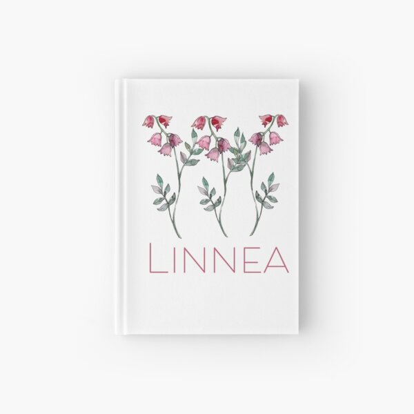 Nordic Wildflower Linnea Twinflower Pretty Pink Flowers floral Hardcover Journal