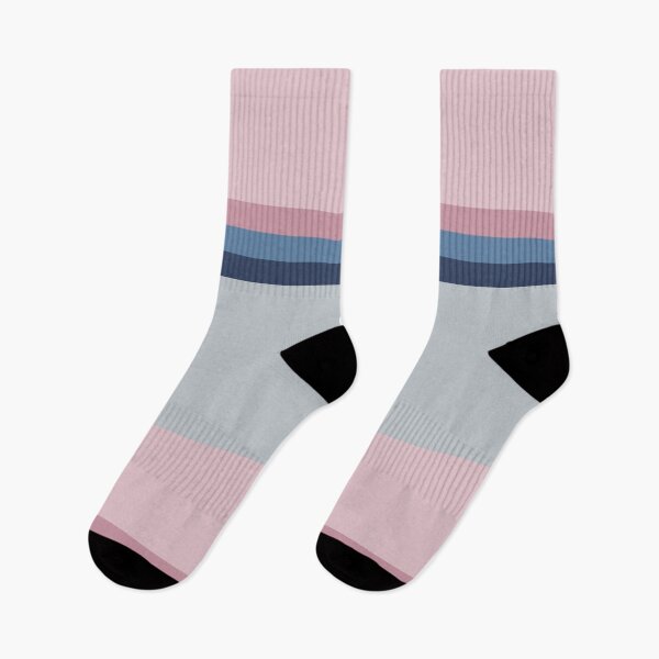 Item preview, Pink-Grey Retro Stripes designed and sold by socksoverjeans.