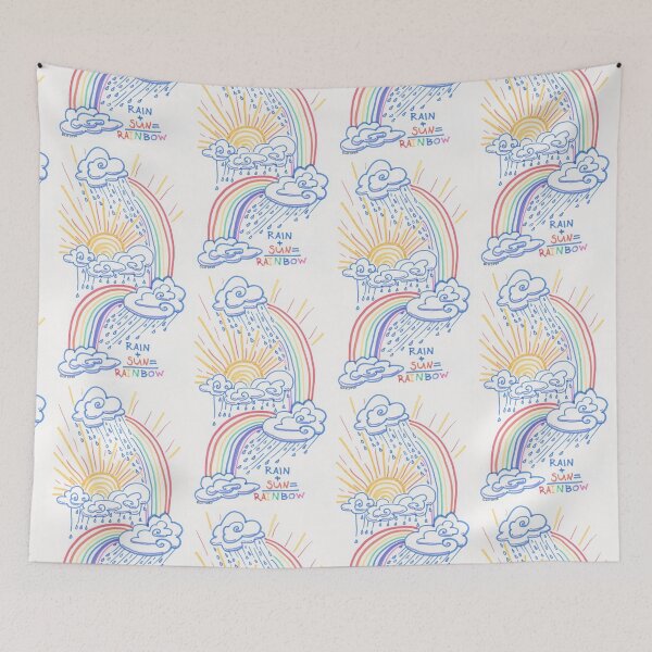 Item preview, RAIN+SUN=RAINBOW doodle by DLH designed and sold by LabyrinthsbyDLH.