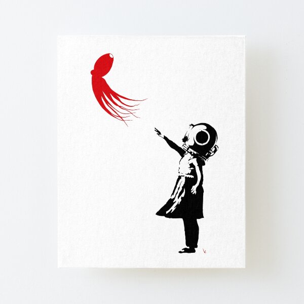 Girl with Octopus Impression montée sur toile