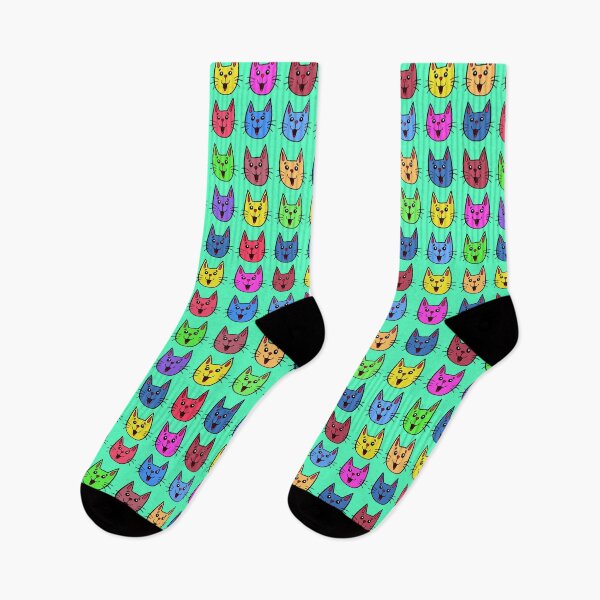 Item preview, colored funny cats abstract animal print designed and sold by NikaAstra.