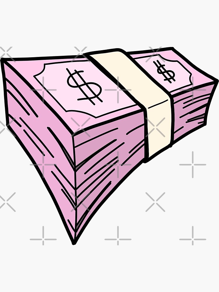 pink-money-stack-sticker-for-sale-by-puffoo-redbubble