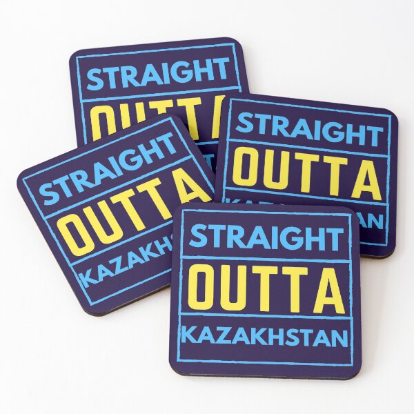 Item preview, Straight Outta Kazakhstan Blue and Yellow Quote designed and sold by luchik-and-co.
