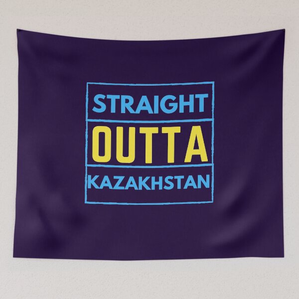 Item preview, Straight Outta Kazakhstan Blue and Yellow Quote designed and sold by luchik-and-co.