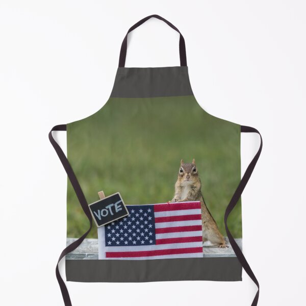 Item preview, Chipmunk VOTE booth election concept with USA flag peanuts for votes designed and sold by Rabbitti.