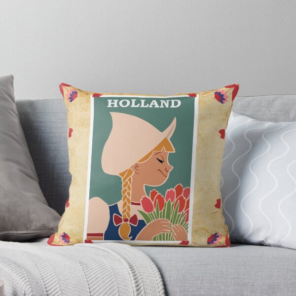 Item preview, The Netherlands Holland Girl with Tulips Vintage Ornaments 50s illustration  designed and sold by conceptDVS.