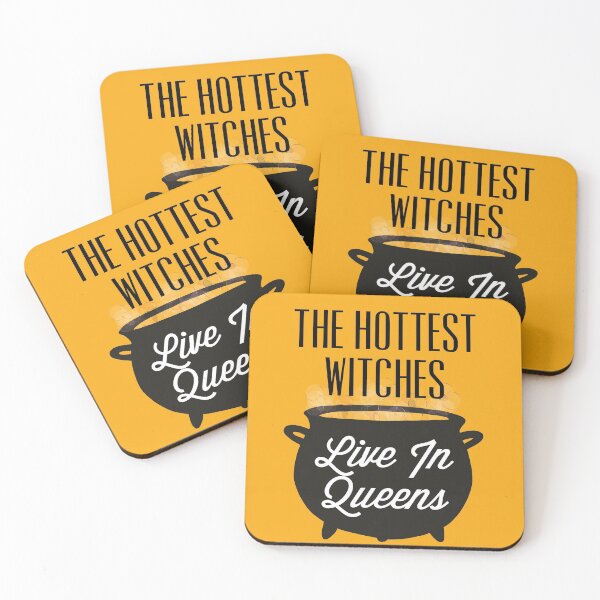 Item preview, The Hottest Witches Live in Queens Halloween Quote designed and sold by AMSonArt.
