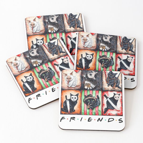 Item preview, Cat horror movie characters Friends style designed and sold by TerriHowell.