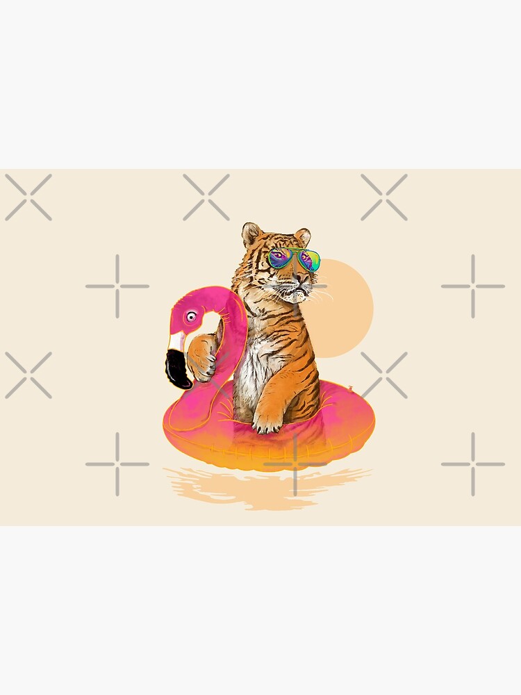 Thumbnail 5 of 5, Mask, Chillin, Flamingo Tiger designed and sold by 38Sunsets.
