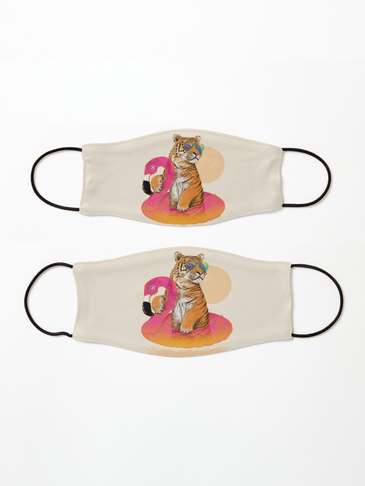 Thumbnail 3 of 5, Mask, Chillin, Flamingo Tiger designed and sold by 38Sunsets.