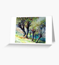Willows on the river bank Greeting Card